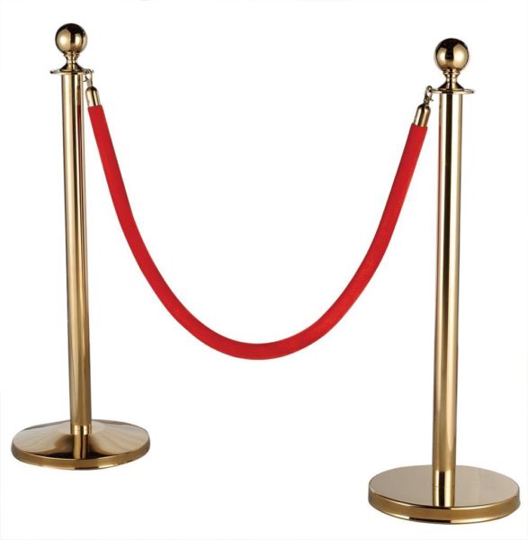 Stanchion - Gold w/ red rope