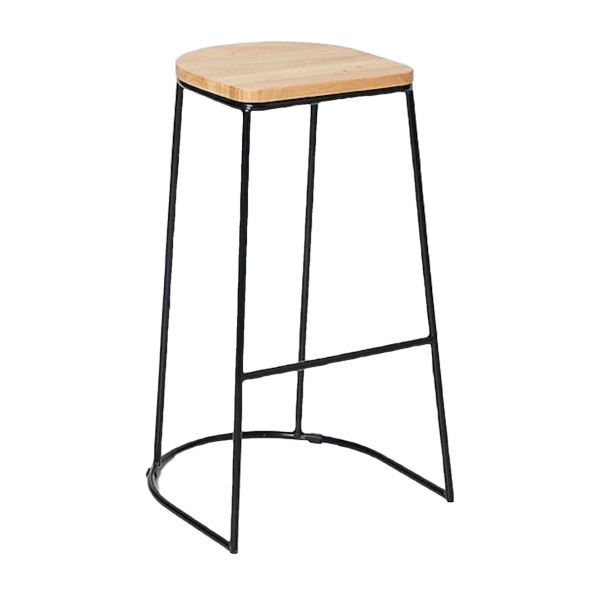 Stool - Bar - Oak and Black