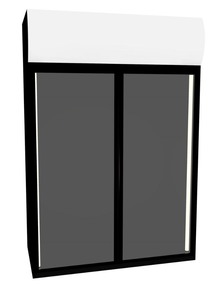Fridge - Black - Double Glass Door
