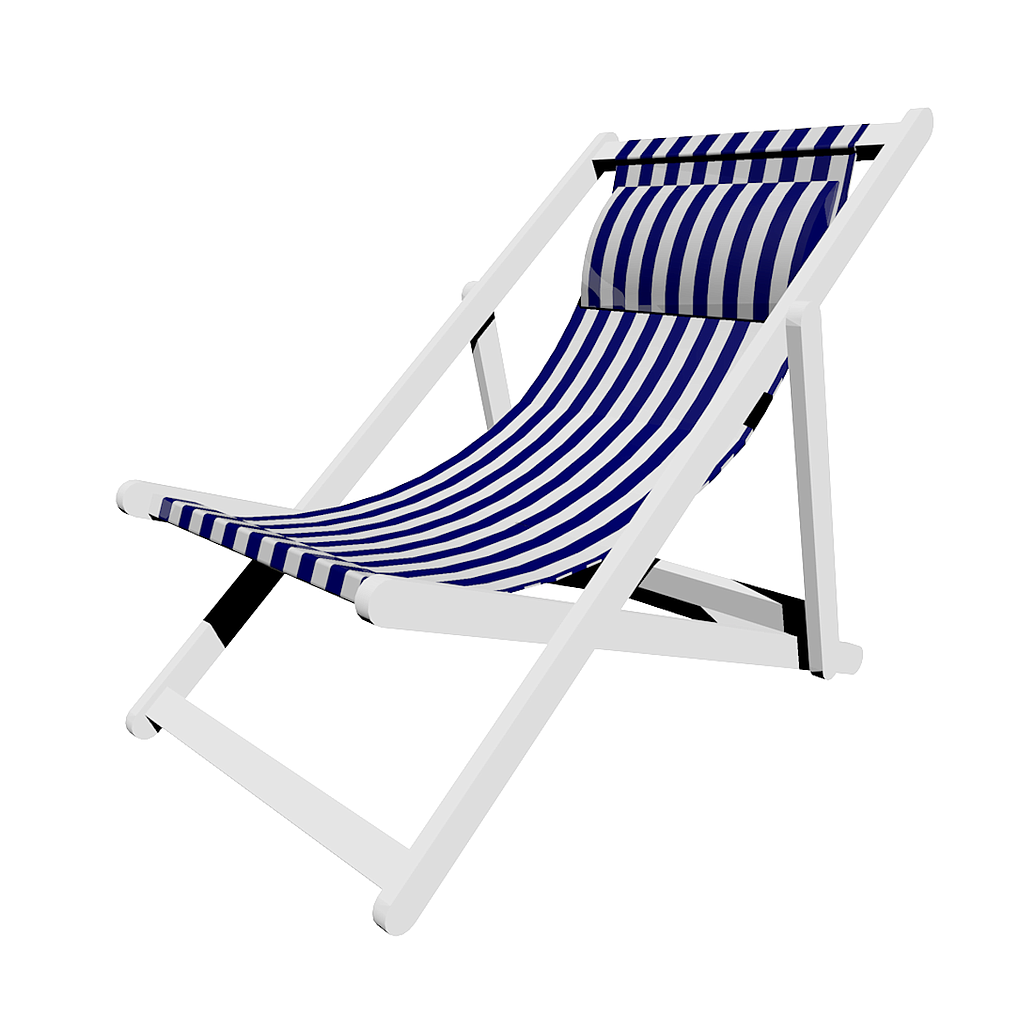 Chair - Deck - Blue and White Striped