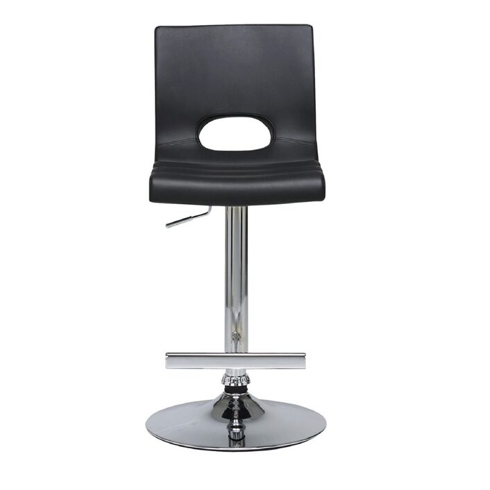 Stool - Bar - Black - Gas Lift w/ backrest
