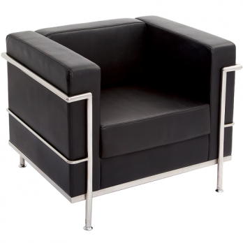 Chair - Lounge - Black & Chrome