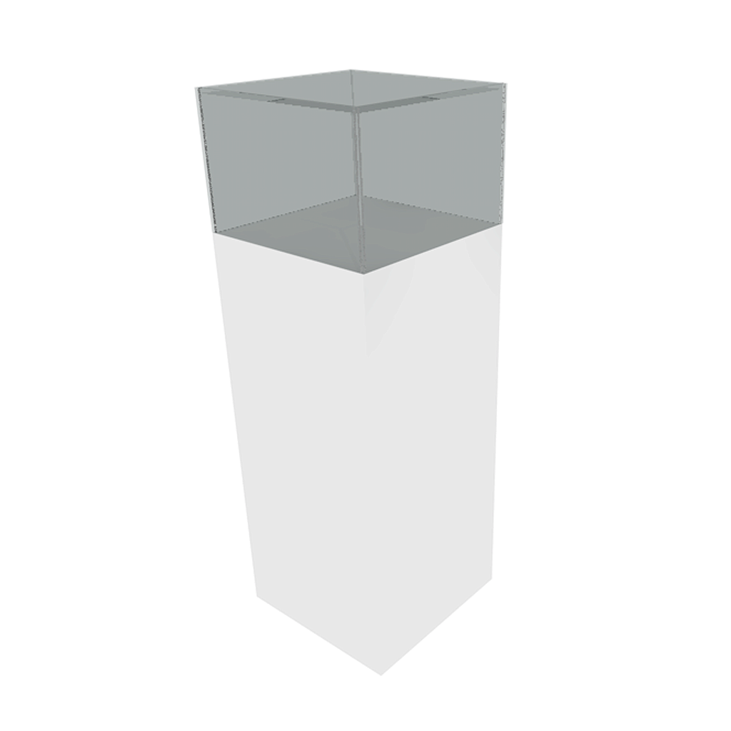 Plinth - Acrylic Display Case - 500mm Sq top - Spray-painted finish