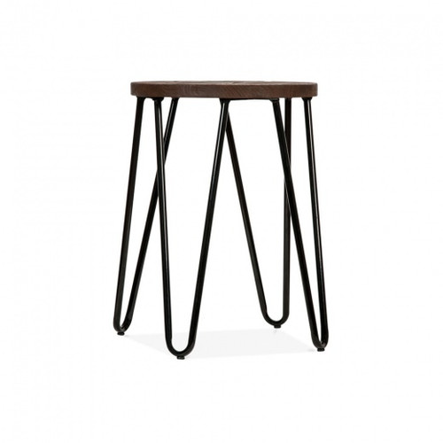 Stool - Alice - Walnut and black